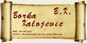 Borka Kalojević vizit kartica